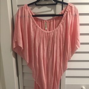Peach off the shoulder dress